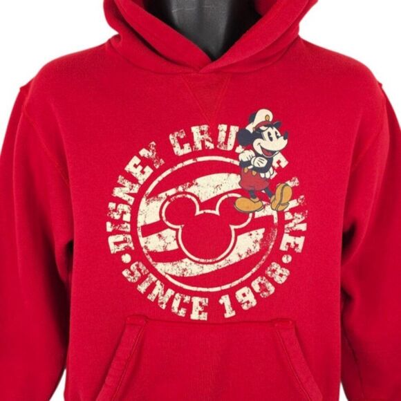 Disney Other - Disney Cruise Line Sweatshirt Hoodie Mens Size Small Red Mickey Mouse Pullover